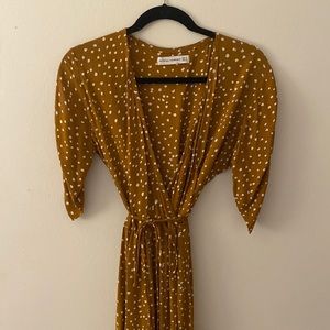 Faithfull the Brand - brown spotted wrap dress